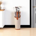 Indoor Entryway leather Umbrella bucket，Large Capacity Umbrella Storage stand，tall umbrella holder,For Hotel,Offices,home,Commercial(Beige+brown)