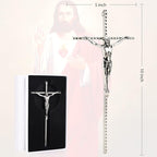 DCCXN Crucifix Wall Cross, Catholic Silver Metal Wall Crucifix with Custom Engraving Design for Home Decor - 10 Inch