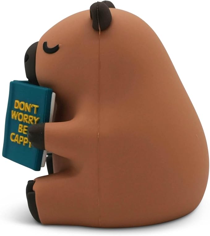 Little Readers – Cute Figurines for Bookshelves, Desks, Terrariums & Home Decor – Book-Loving Animal Statues - Capybara