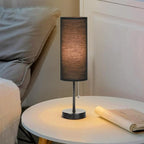 Dott Arts 18" Table Lamp for Bedroom, 3-Color Bedside Lamps with Pull Chain, Bedroom Table Lamps for Nightstand,AC Outlet Small Lamp for Living Room, Bulb Included Black