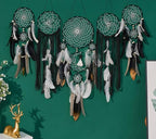 Set of 5 Large Boho Dream Catcher Wall Hanging, Native American Indian Decor, Witchy Macrame Dreamcatcher, DIY Kit for Adults and Kids, Vintage Wall Decor for Bedroom and Wedding