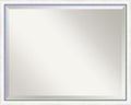 Amanti Art White Wall Mirror 24x30 Morgan White Blue Rectangle Bathroom Mirror for Wall Decor Living Room, Large Modern Wood Frame, Hangs Horizonally and Vertically, Bathroom Decor, Beveled Edge