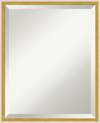 Amanti Art White Wall Mirror 21x17 Paige White Gold Rectangle Bathroom Mirror for Wall Decor Living Room, Small Modern Wood Frame, Hangs Horizonally and Vertically, Bathroom Decor, Beveled Edge