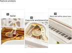 Hvogvok Ballerina Music Box，Piano Music Box for Women Girls White Valentine's Day Present Mechanical Classical Ballet Girl Dancing Music Box Birthday Present