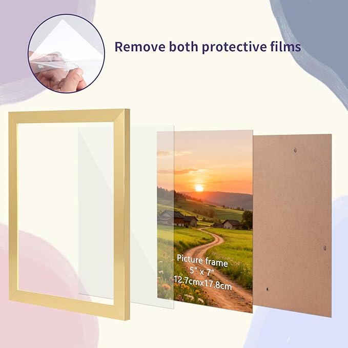 5x7 Gold Picture Frames Set of 12 for Displaying 5 x 7 Photos, Multi 5x7 Frames Collage for Wall or Tabletop, Horizontal or Vertical Display