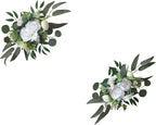 2X Wedding Arch Flowers Decorative Swags Floral Swag Welcome Sign Decoration for Party, White Flowers