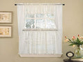 Kitchen Curtains for Windows ✅ 40+ Styles & Colors ✅ Swag, Valance, Tier Sets & Panels ✅ Cafe Curtains for Farmhouse, Rustic, Modern Décor, Priscilla Ivory, 36" Tier