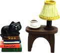 RAQWI Cute Mini Cat on Books Figurine Resin Cat for Office, Home Decoration Perfect Cute Cat Gift for Cat Lovers