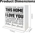Before You Leave This Home Sign, Heartfelt Family Reminder & Wall Art, Always Remember Signs, I Love You Signs, Wooden Home Decor,Housewarming Gift, Box Sign Decor Tabletop, 5.1x5.1inches