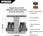 TJ.MOREE Bamboo Diffuser Holder Carousel- 2 Tier Height Increase Rack with Upper Tray for Holding Diffuser, for 5ml, 10ml, 15ml, 20ml Essential Oils Bottles