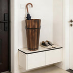 PRETYZOOM Wooden Umbrella Stand Storage Bucket Vintage Entryway Organizer Umbrella Holder Home Hallway Multifunctional Storage Stand 14.96 x 6.69 x 4.72 Inch