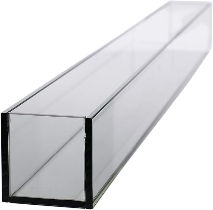 WGV Rectangle Plate Vase, Length 36", Width 4", Height 4", Glass Container, Floral Dispaly, Candy Holder, Planter Terrarium for Wedding Party Event, Home Office Décor, Clear, 1 Piece