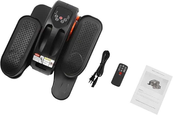 Under Desk Elliptical Machine, Portable Leg Exerciser While Sitting with Display Monitor & Remote Control, Adjustable Speed Ellipse Leg Exerciser Equipment for Home