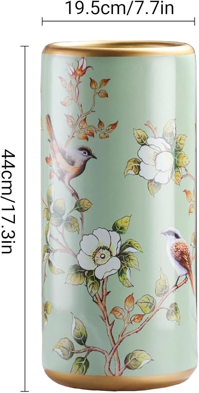Ceramic Umbrella Stand, Vintage Ceramic Umbrella Stand, Umbrella Holder for Entryway, Multi-Functional Painted Porcelain, for Home Office Entrance Indoor(B)