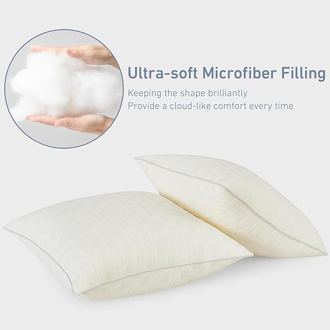 Leeden 18x18 Pillow Inserts Set of 2, Soft and Fluffy Throw Pillow Forms for Couch and Bed, 18 Inch Square Decorative Pillow Inserts, Beige