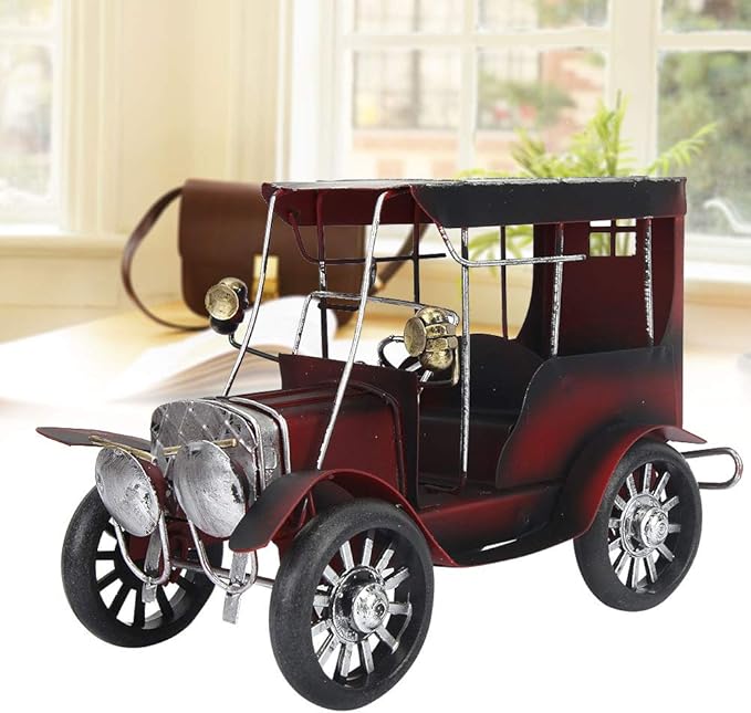 Oumefar Classic Car Model,Metal Antique Vintage Car Model Old Vintage Car Model Ornament for Car Arts Craft Collections Home Desktop Decoration Great Birthday Gift