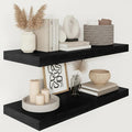 Vivelove 2" Thick Floating Shelves for Wall 30 Inches Long, 12" Deep Wall Shelves, for Bedroom, Bathroom, Living Room, Kitchen, Office, Modern Home Decor, 30" X 12" X 2", Set of 2, Black