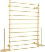 12-Tier Wall Mounted Scarf Rack, Scarf Display Rack, Towels Storage Hanger, Commercial Hijab Scarf Holder Organizer Space Saving for Retail Stores, Boutiques, Home (Gold, 31.5in Width)