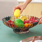 MAGCOLOR 12 inch Diameter Crystal Glass Colorful Fruit Bowl kitchen decor accessories