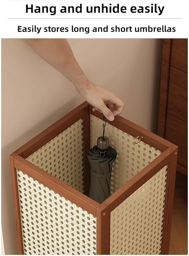 Indoor Umbrella Stand, Vertical Umbrella Storage Basket, Square Cane Holder, Suitable for Entryway, Corner or Office(Black)
