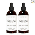 Muse Apothecary Flush Ritual - Aromatic & Refreshing Toilet Spray, Use Before You Go, 2 oz, Infused with Natural Essential Oils - Tonka Bean + Amber + Warm Cedarwood, 2 Pack