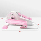 Sunny Health & Fitness Under Desk Pedal Elliptical Machine, Adjustable Resistance Leg Exerciser Home Workout While Sitting for Seniors, Optional Motorize or in Pink with SunnyFit App via Bluetooth