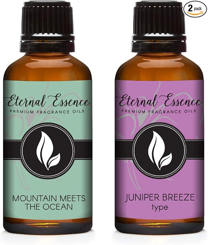 Eternal Essence Oils 2 Pack 30ml Premium Fragrance Oil - Mountain Meets The Ocean & Juniper Breeze - for Candle, Soap Making, Aromatherapy, Diffusers, Home Care, & Humidifiers