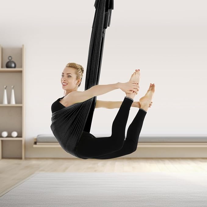 Aerial Yoga Practice Equipment, Hammock Swing Set for Home Outdoor Aerial Yoga Starter Kit with Adjustable Straps