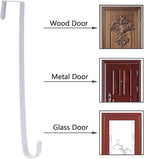 Sattiyrch 15" Wreath Hanger for Front Door,Sturdy Steel Wreath Door Hanger,Over The Door Hanger Hook (White,1)