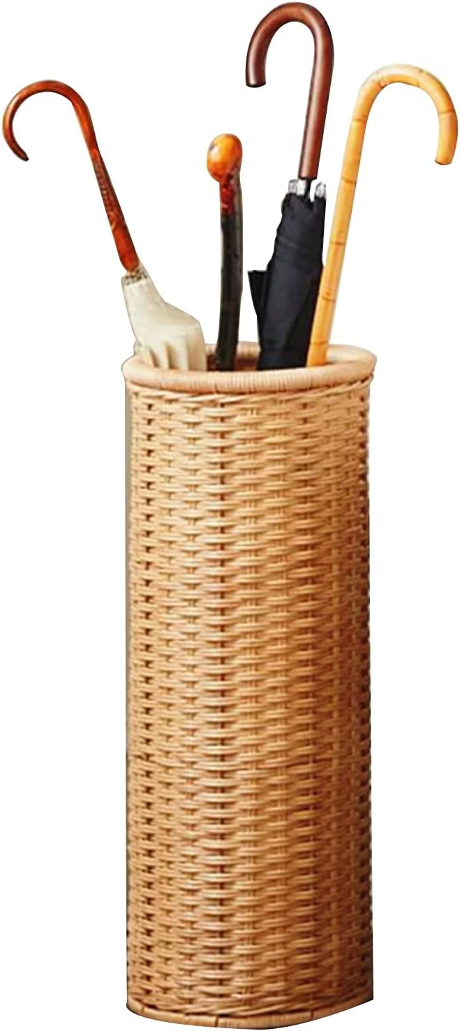 WXYZ Hand-Woven Bamboo and Rattan Umbrella Stand, Multifunctional Umbrella Basket for Home Hotel and Office Umbrella Bucket, 59x24.5cm