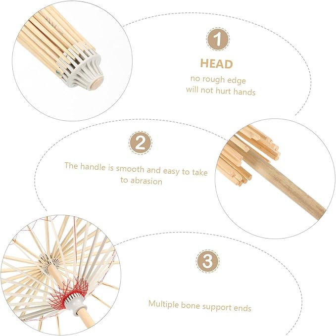 Classical Oil Paper Umbrellas Racks 2pcs Bamboo Stands for Wedding Dance