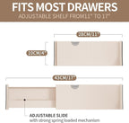 Drawer Dividers Organizer, Adjustable Separators 4" High Expandable from 11-17" for Bedroom, Bathroom, Closet, Clothing, Office, Kitchen (Beige, 8 PACK)