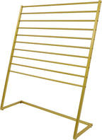 10 Tier Metal Scarf Organizer Holder, Freestanding Scarf Rack, Scarf Holder Organizer for Commercial Clothing Retail Store Towel Rack Ties Belt Pants Hanging (Gold, 47.24 * 15.75 * 57.09in)