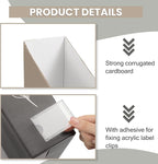 AmazingSpark Set of 4 Boho Floral Magazine File Holder Decorative Foldable Magazine Storage Boxes with Acrylic Label Holders Coquettish Boho Organizer for Office Home Organization Storage