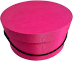 Sarah's Hat Boxes Classic Cerise Hat Box – 11" x 5.5" (Dia. x Ht.) Handmade in USA – Odorless Non-Toxic Adhesive, Cording Handle – Premium Storage for Hats & Accessories
