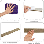Vuzvuv 8 pcs Bulletin Board Bar Strips with 50 Pushpins & 10 Wooden Clip pins，Self Adhesive Cork Board for Wall，Felt Pin Board for School，Office Decor(Black Brown Gray)