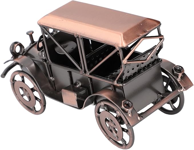 Pilipane Antique Vintage Car Model Iron Industrial Design Retro Classic Car Ornament for Home Decoration Collector Gift 20 x 11.5cm (Antique Brass)
