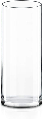 CYS EXCEL Cylinder Clear Glass Vase (H-16" D-6") | Multiple Size Choices Glass Flower Vase Centerpieces | Hurricane Floating Candle Holder Vase