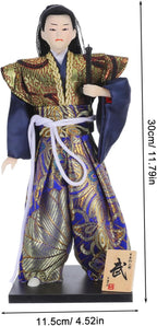 Japanese Samurai Doll 11.81 Inch Traditional Warrior Figurine Asian Collectible Desktop Ornament Japanese Culture Samurai Warrior Shelf Decor