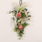 Artificial Floral Swag with Hanging Loop Decoration Spring Wreath Front Door Swag for Birthday Anniversary