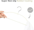 TOPIA HANGER Metal Hangers 20 Pack, Adult Clothes Hangers Space Saving & Non Slip Rubber Coated, Heavy Duty Wire Hanger for Coat,Shirt,Strap Dress,Ivory-CT12I