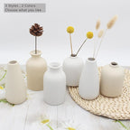 YANLING 6 Pack Modern Small Vase for Flowers, Light Yellow Ceramic Vases for Pampas Grass, Boho Vases for Home Decor Table Shelf Office Bedroom