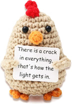 Funny Handmade Crochet Chick for Women Men, Positive Emotional Support Chick, Valentine's Day Gift, Birthday Basket Gift for Home Decorations