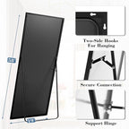 DUMOS 58"x19" Full Length Mirror, Full Body Mirror with Aluminum Alloy Thin Frame, Standing Mirrors with Leaning or Hanging, Suitable for Bedroom, Livingroom, Cloakroom, Black