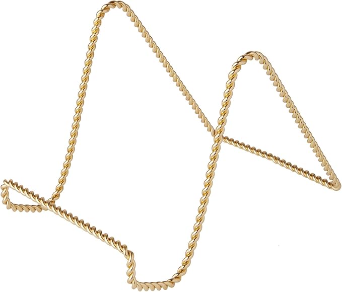 Bard's Twisted Gold-toned Wire Easel Stand, 6" H x 5.5" W x 8" D, Pack of 6