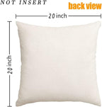 RABUSOFA Outdoor Birds Pillow Covers 20x20 Inch,Lumbar Small Throw Pillows for Couch,Spring Summer Hand-Painted Pillowcases,Teal Blue Pillows Decorative Throw Cushion Covers Cotton Linen for Sofa