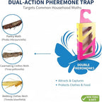 Effective and Refillable Dual Moth Pheromone Traps, Ultimate Solution to Clothes & Pantry Moth Control -4 Pack