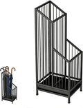Umbrella Stand with Drip Tray, Black Indoor Umbrella Holder for Entryway, Hotel & Office Entrance, Minimalist Modern Home Decor, Durable & Space-Saving Umbrella Storage Rack