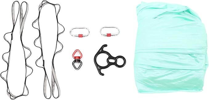 6M Aerial Silks Equipment Pilates Hanging Swing Rope Yoga Starter Set for Home Yoga Hammock Practice Kit for Aerial Dance w/360° Swivel Connector, 200kg Capacity