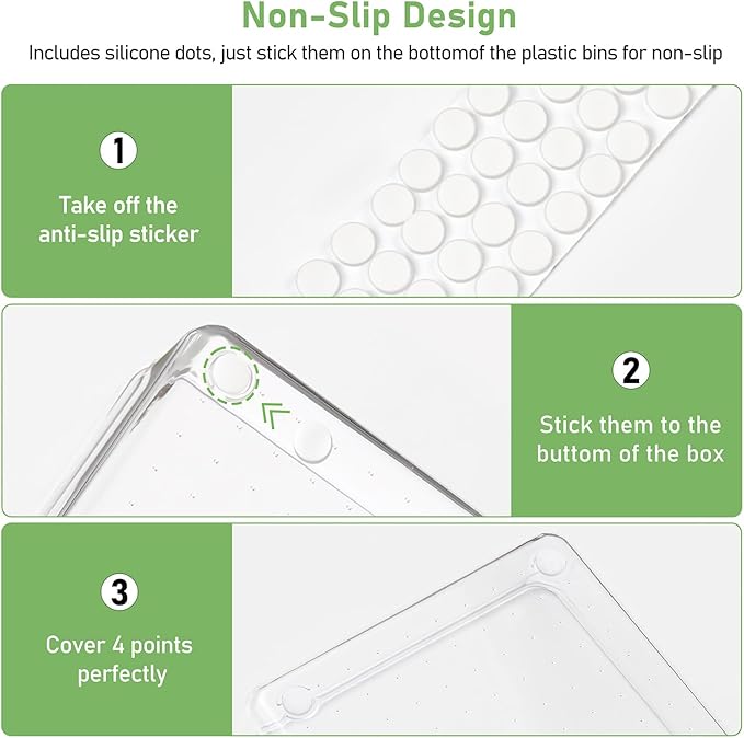 6 Pack Drawer Organizers, Plastic Clear Acrylic Non Slip Non Cracking kitchen drawer organizer Stackable Bathroom Drawer Organizer Trays, Storage Bins for Makeup, Bathroom, Kitchen Office